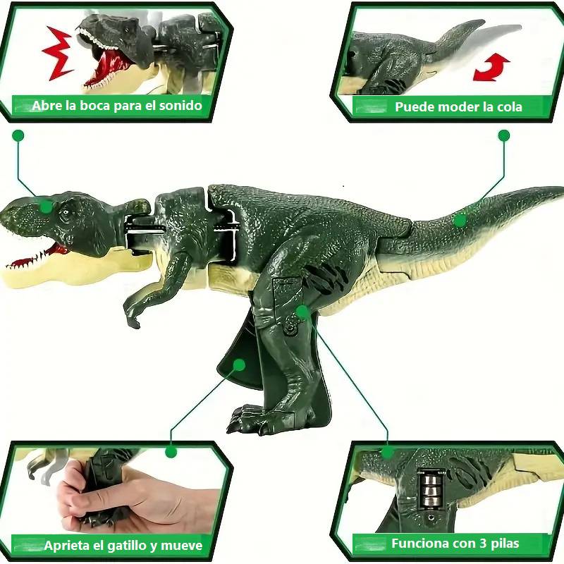 Juguete Dino Za Za Trigger T- Rex Color Verde1 GENERICO