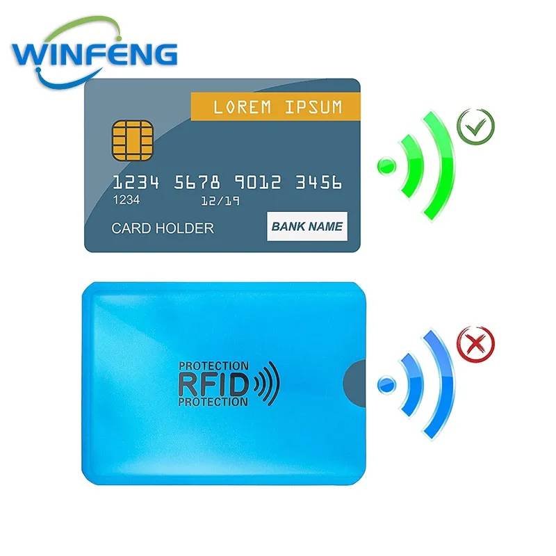 Funda Protectora de Tarjeta Crédito RFID Antirobo Pack 3 Piezas Azul  GENERICO