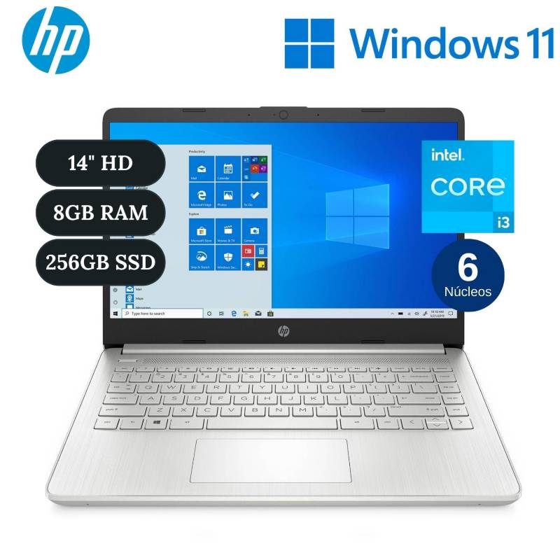 Laptop Hp 14 Dq5009la 14 Hd Intel Core I3 1215u 8gb Ram 256gb Ssd Win 11 Hp 8385