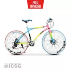 GENERICO - Bicicleta Pistera con Cambios Arcoiris Marca Biflex
