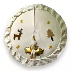 GENERICO - Piso de árbol navideño 85 cm Color Dorado Crema - Hecho a Mano