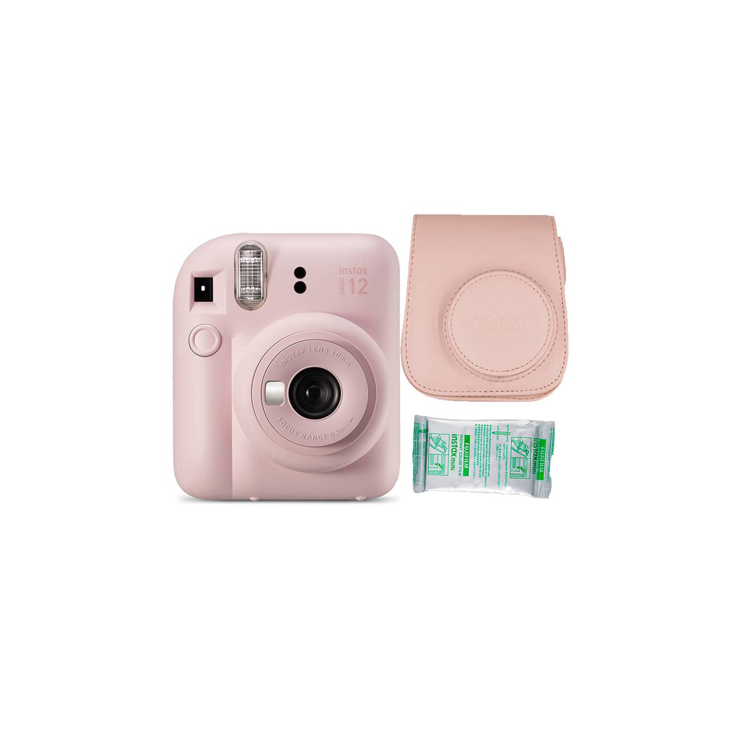  Fujifilm INSTAX Mini 12 - Cámara de película instantánea (rosa  flor) + paquete individual Fuji - 10 impresiones funda protectora rosa  álbum de fotos calcomanías de viaje : Electrónica