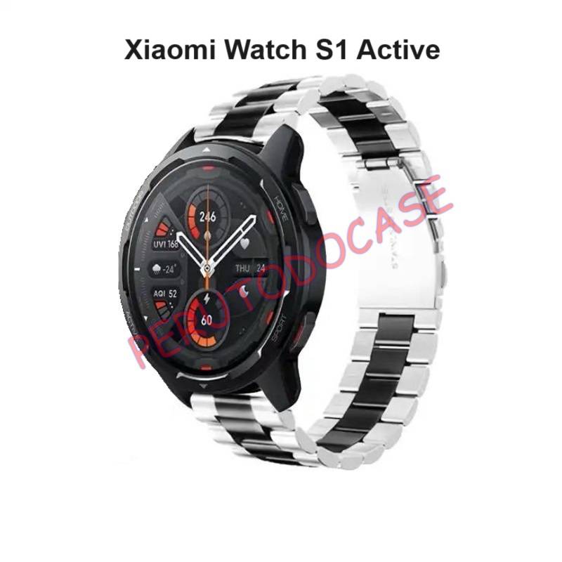 Correa acero Xiaomi Watch S1 (plata/negro) 