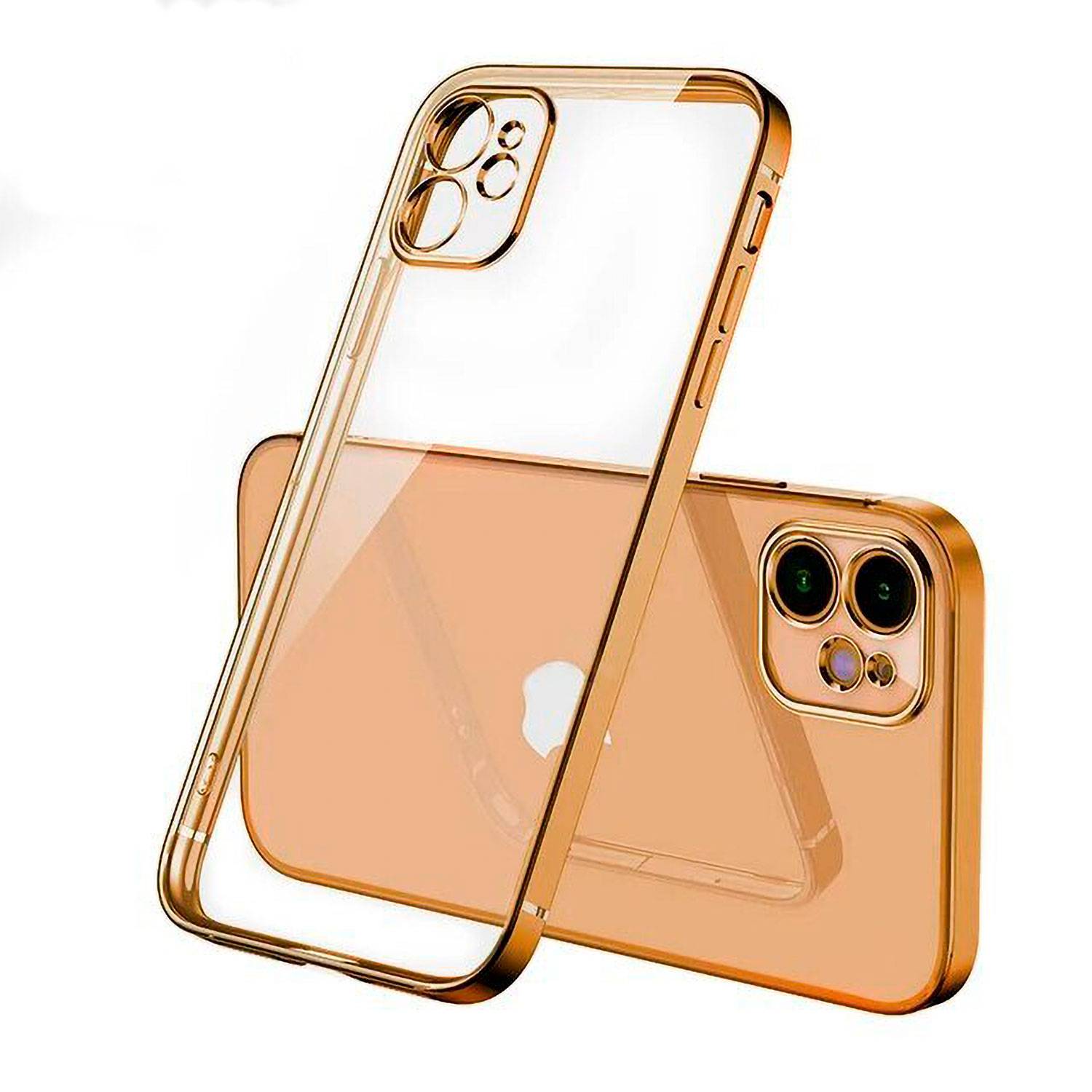 iPhone 14 Pro Fundas de silicona transparente en dorado