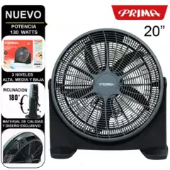 PRIMA - Ventilador Prima YL-2020P Box Recirculante 20" 130 Watts Negro