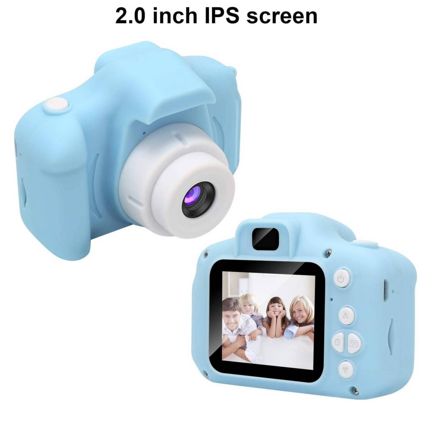Cámara para niños en miniatura barata para cámaras Polaroid Pequeña  portátil digital desechable Mini video de juguete y alrededores (azul)