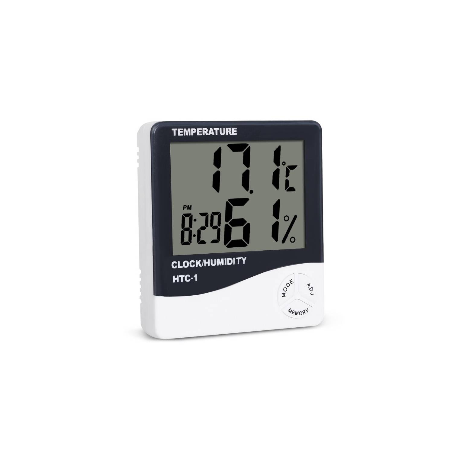 GENERICO Medidor Para Temperatura y Humedad HTC-1 Incluye Reloj