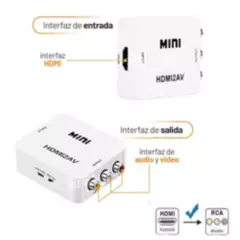MINI - ADAPTADOR HDMI A RCA CONVERSOR CONVERTIDOR HDMI2AV VIDEO