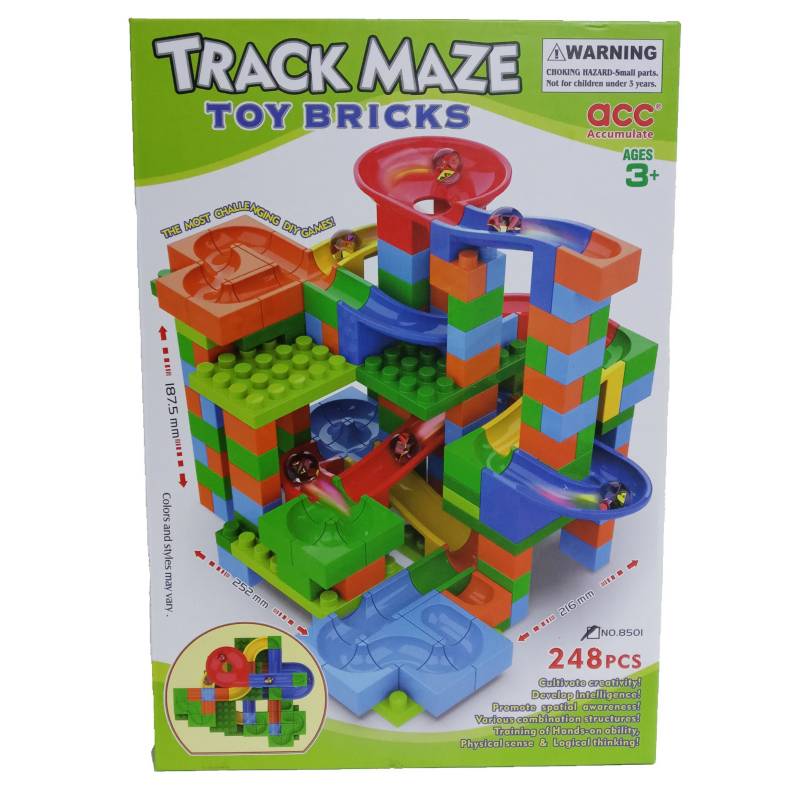 Juguete Bloques Pista De Carrera Toy Brick 248pza Track Maze Generico 2809