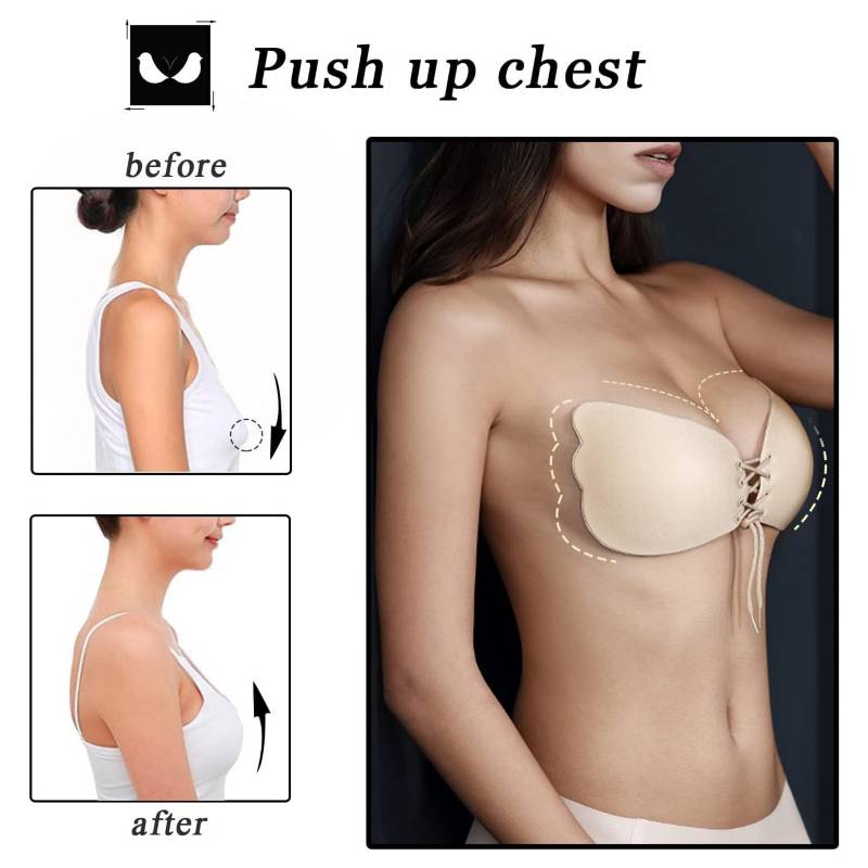 Brasier Push up Invisible Mariposa Levanta Busto Dama Invisible