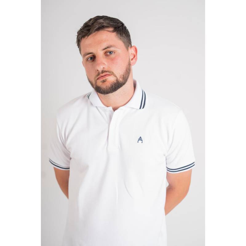 Polo discount pique blanco