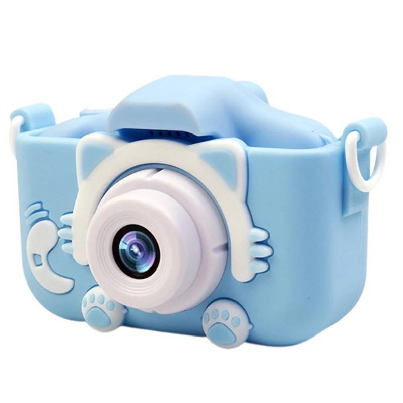 Cámara Digital para Niños Fotos Videos FULL HD Celeste Verde IMPORTADO