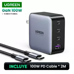 UGREEN - Cargador de Pared 100W Ugreen Carga rápida Iphone Mackbook  + cable