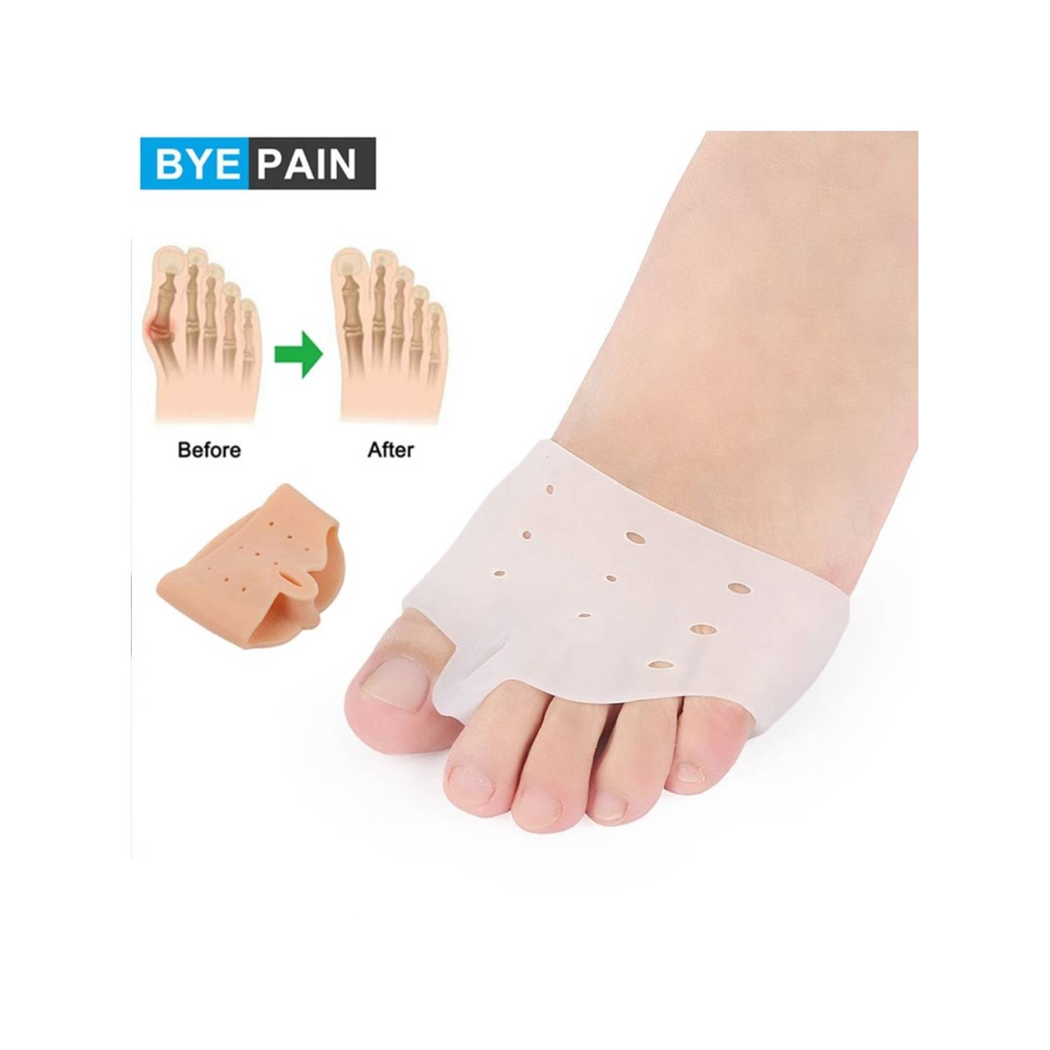 GENERICO Pack 5 Separador Silicona Protector Dedos Pie Hallux Valgus