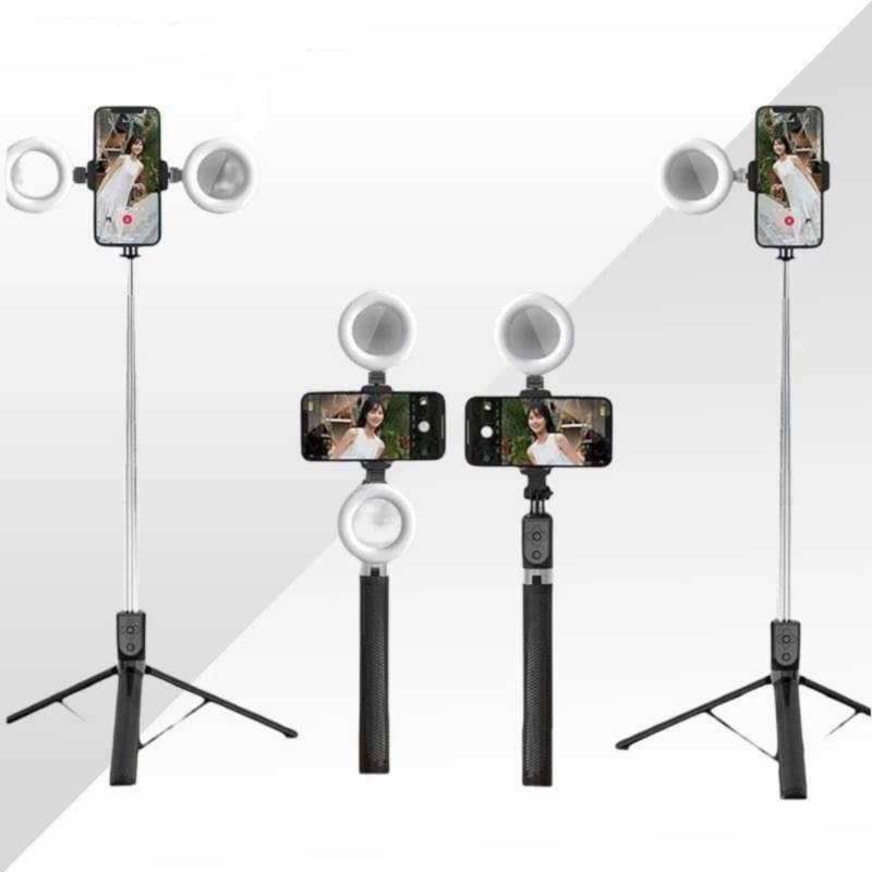 Mini Selfie Stick Bluetooth Led Fill Light Tripode Para Movil Lamp Phone  Stand Portabl Con Luz Palo Extensible Video Controle