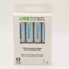 BELICELL - Belicell - Pack de 4 Baterías Recargables de Litio AA USB 2550mWh 1.5V