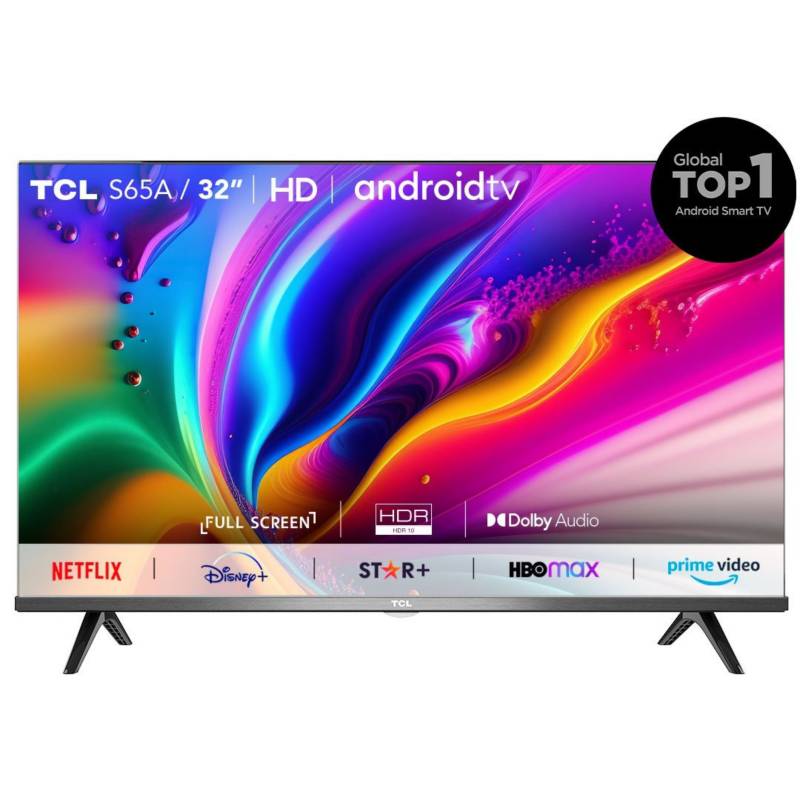 TELEVISOR TCL HD 32 SMART TV 32S65A ANDROID TV BT Y CONTROL DE