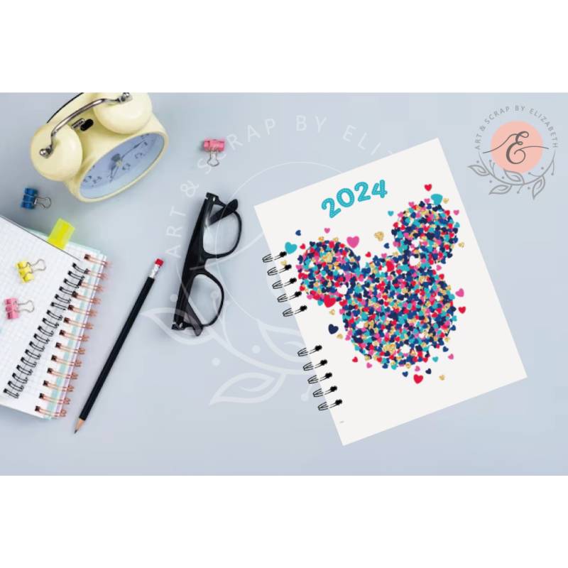 Agenda Mickey 2024 heart GENERICO