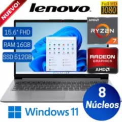 LENOVO - Laptop Lenovo IdeaPad 1 15ALC7 15.6" FHD, AMD Ryzen 7 5700U,Ram 16GB, SSD 512GB , RADEON, Win 11