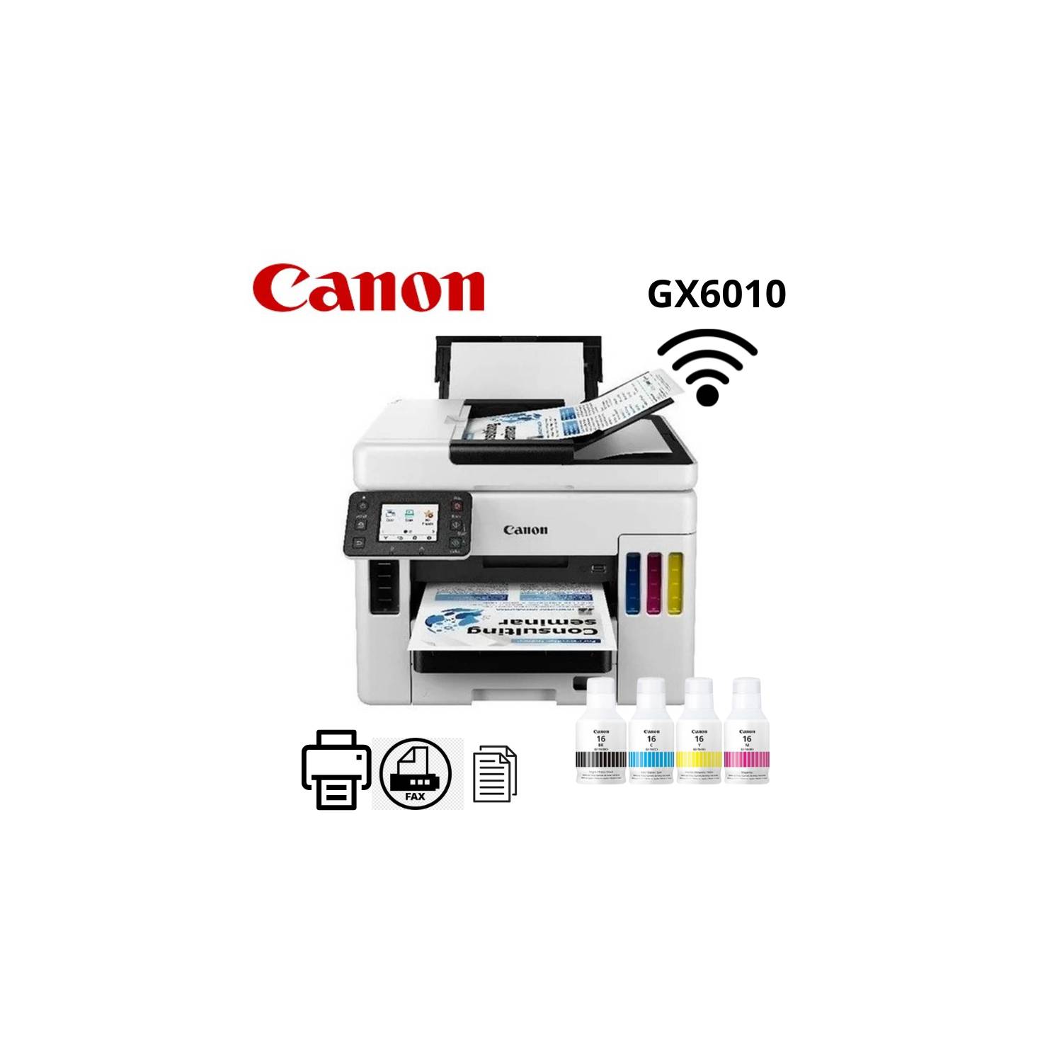 Impresora Multifuncional de tinta continua Canon Maxify GX6010,  imprime/escanea/copia, WiFi/USB/LAN – CyberMarket