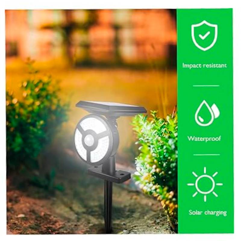 Lámpara Foco Luz Led Solar con Sensor de Movimiento Recargable Blanco SEISA