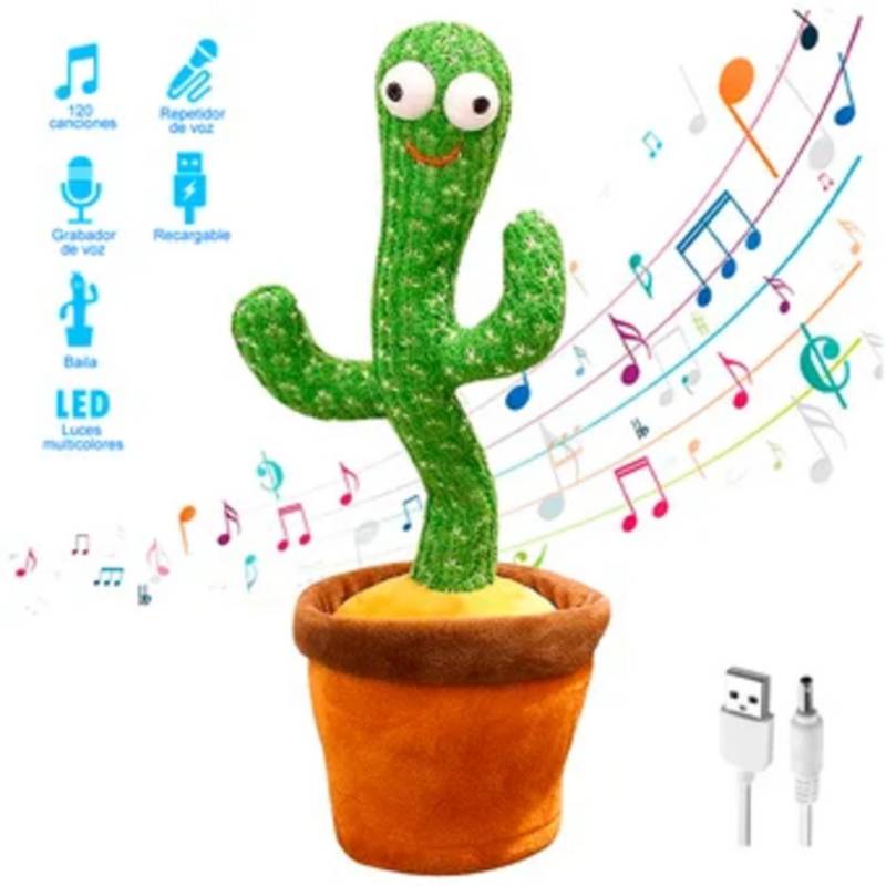 Juguete Cactus Bailarín Con Música Canta Baila Y Repite Voz