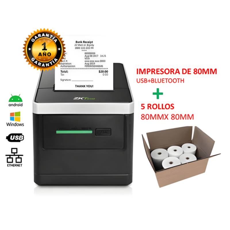 Impresora Portatil ticketera termica 80mm USB BLUETOOTH BIENEX