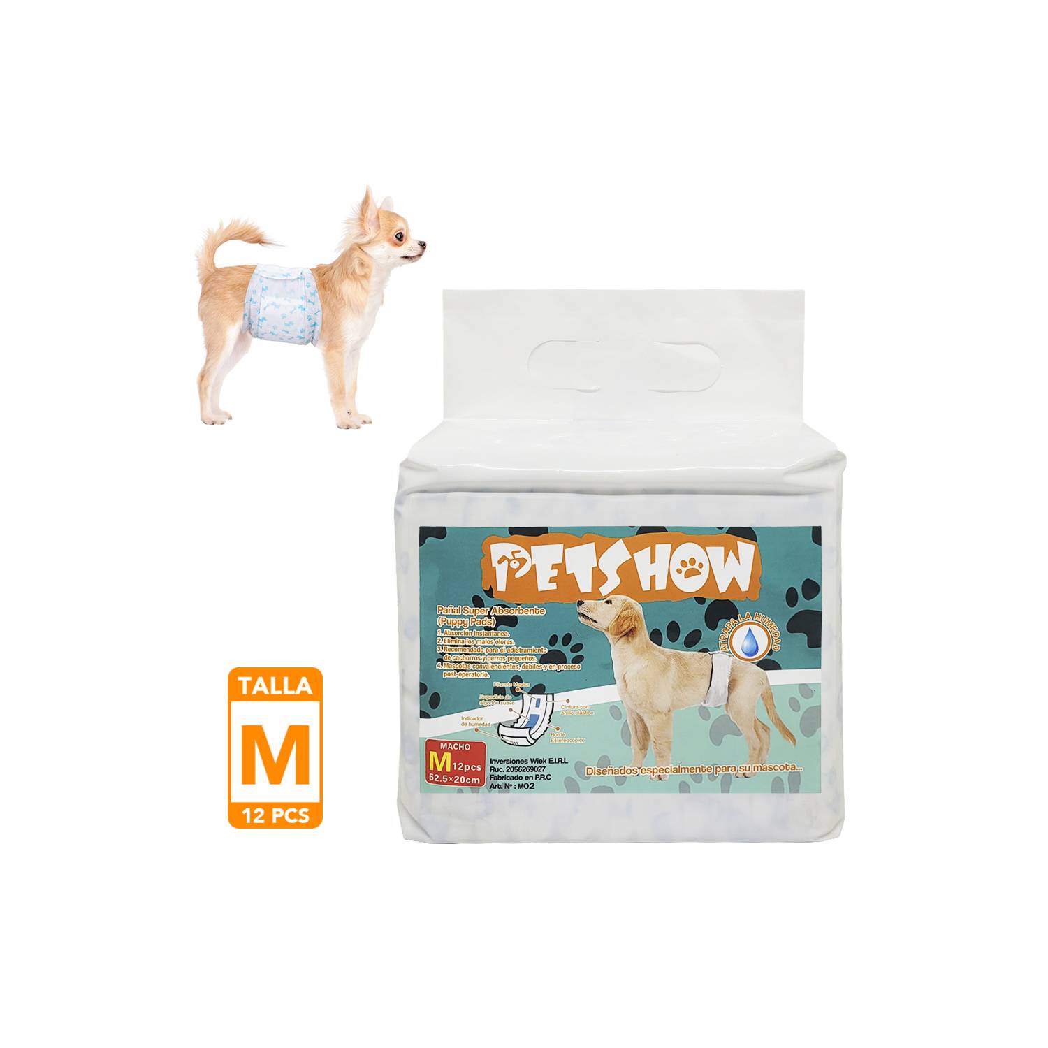  Pañales Pet Soft para perro, desechables, para perros macho, s  : Productos para Animales