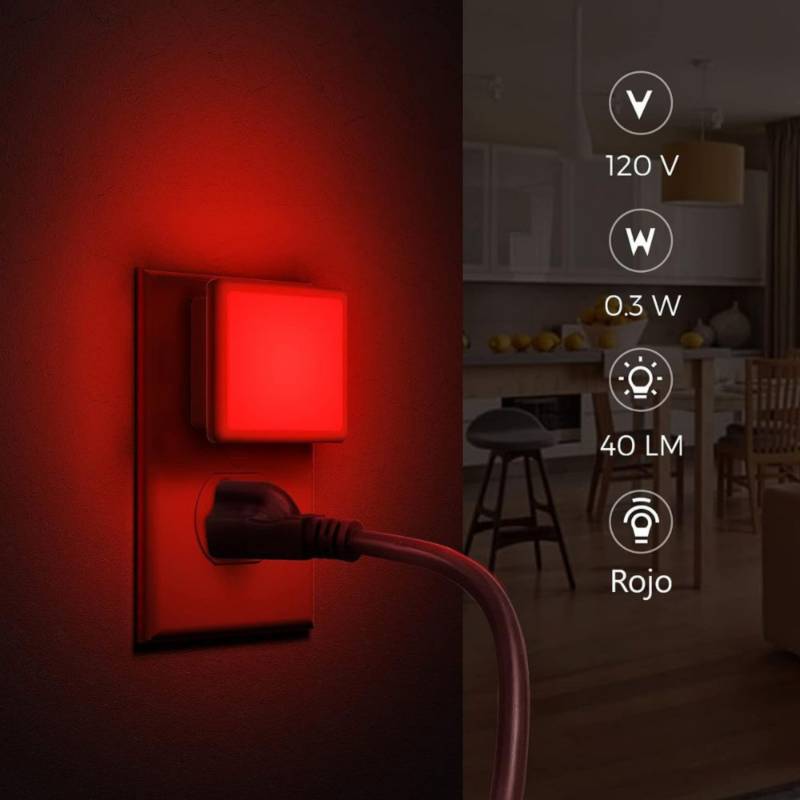 Luz Roja Nocturna con Sensor Inteligente Red Glow Cuenta Ovejas
