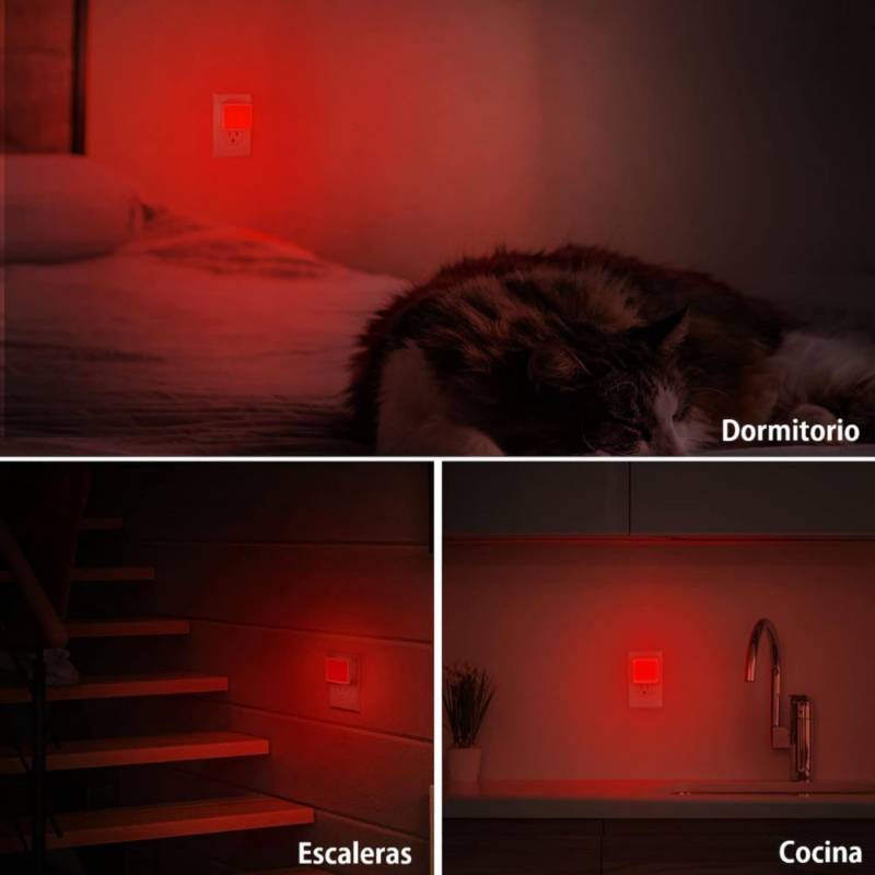 Luz Roja Nocturna con sensor Inteligente Red Glow