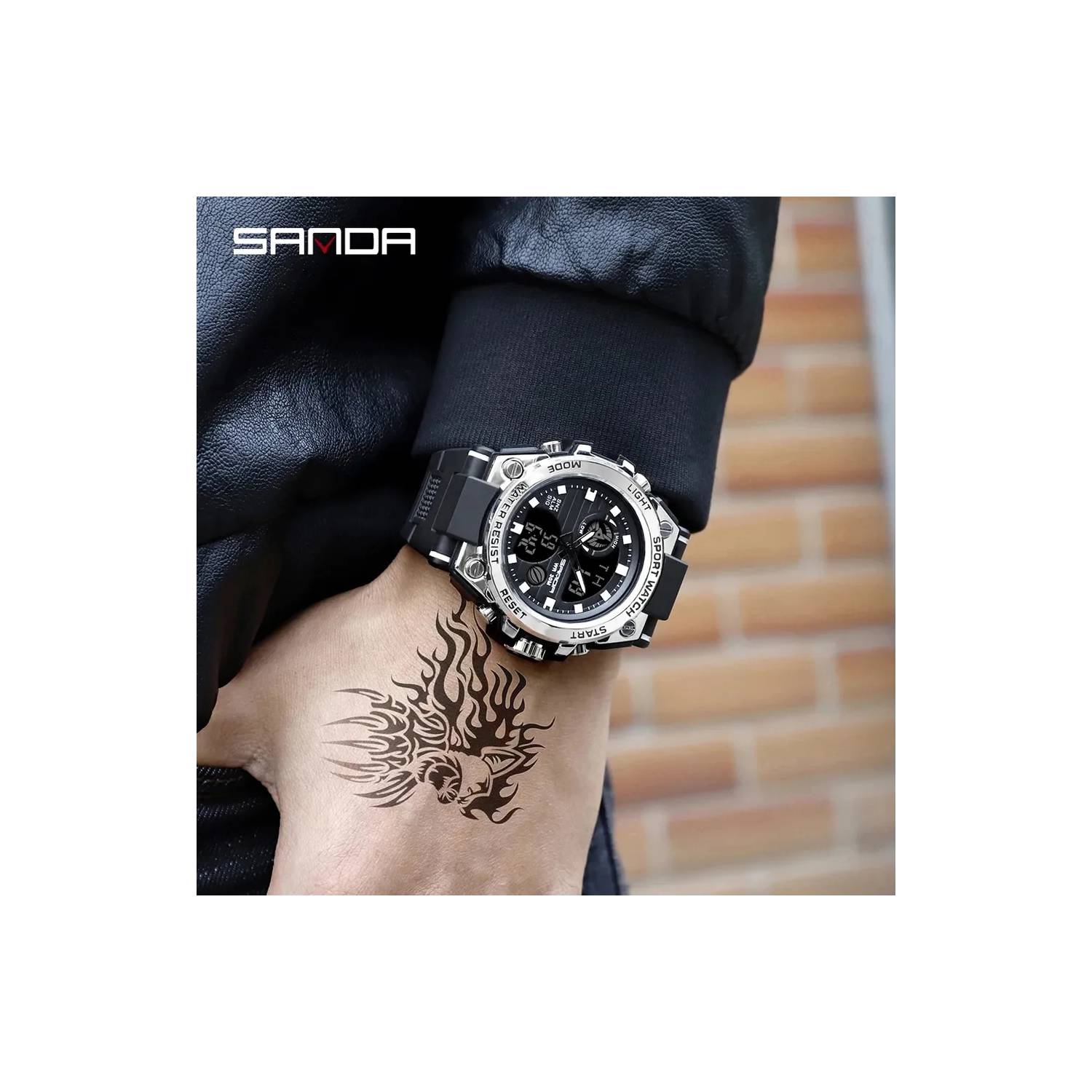 Reloj Deportivo Hombre Sanda Tipo G Shock Resistente Metal SANDA
