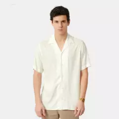 SAN COSME - Camisa Lino Hombre Perla