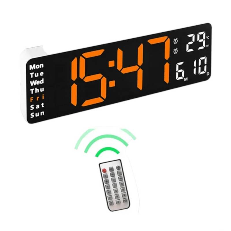 Compre Mirror LED Reloj de Pared Digital Control Remoto 7 Reloj