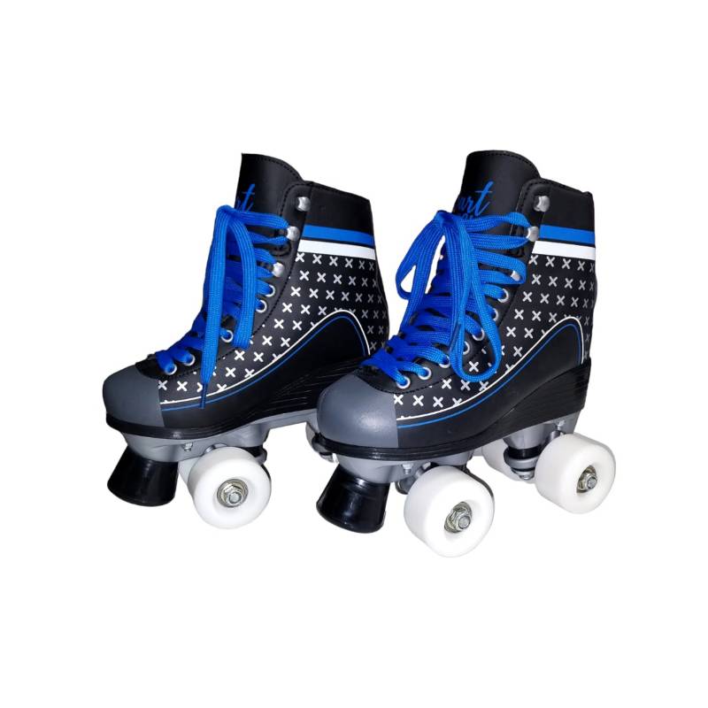 PATINES EN LINEA COLOR NEGRO Y TURQUESA TALLA M – General Import