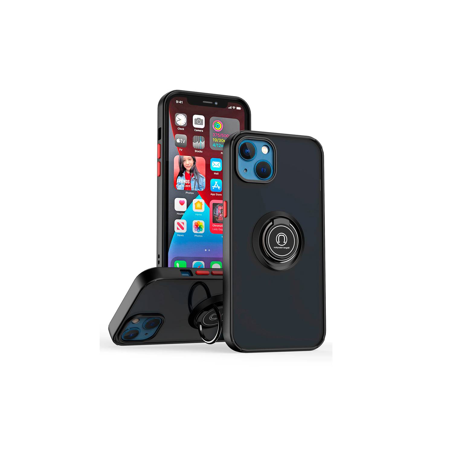 Funda Case para Xiaomi Poco X3 Pro Ahumado con Anillo Negro