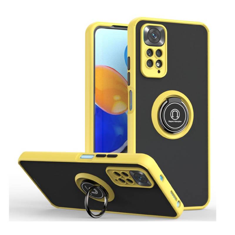 Funda Case para Xiaomi Redmi 12 Ahumado con Anillo Amarillo