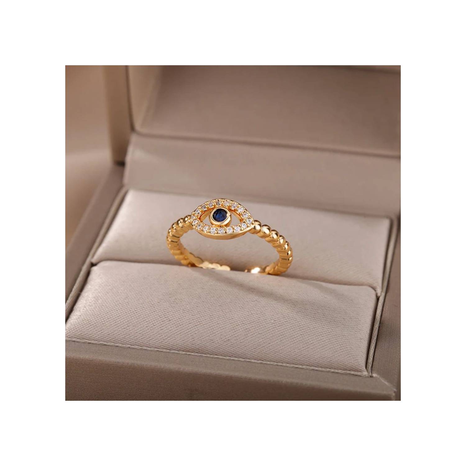 Anillo De Acero Inoxidable Con Ojo Malvado Para Mujer Sortija De