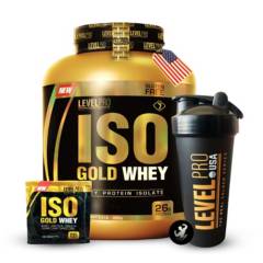 LEVEL PRO - PROTEINA ISO GOLD WHEY 6.6 LBS RICH CHOCOLATE + OBSEQUIOS