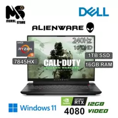 DELL - Laptop  ALIENWARE M16 RYZEN 9-7845HX / 1 TB SSD / 16 GB RAM / RTX 4080 12 GB  VIDEO / 16" QHD 240HZ