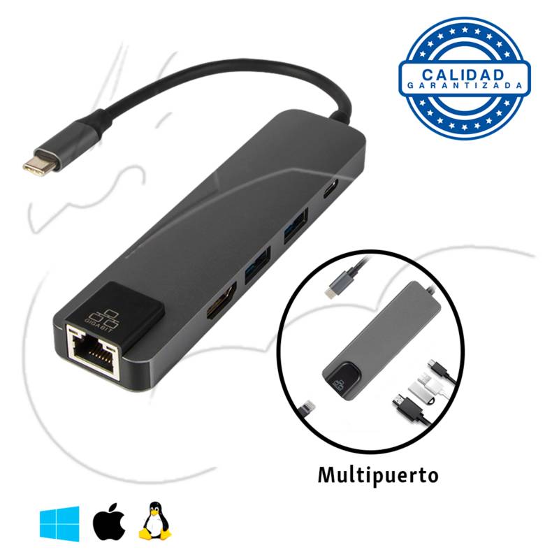 Adaptador Tipo C A HDMI 4K/USB 3.0/Tipo C