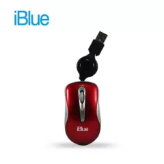 IBLUE - Mouse Optical Iblue Micro Traveler Retractil XMK-977 Rojo
