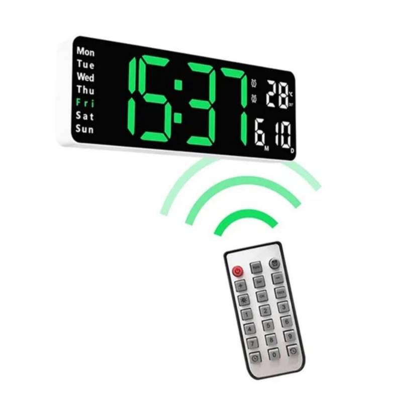 Ripley - RELOJ DE PARED DIGITAL LED REDONDO CON CONTROL REMOTO