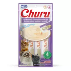 CHURU - Churu Snack Húmedo de Pollo con Camarones para Gatos x4 und
