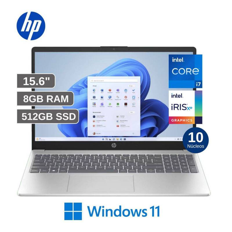 Laptop Hp 15 Fd0008la 156 Fhd Intel Core I7 1355u 13va Generación 8gb Ram 512gb Ssd Plateada 9132