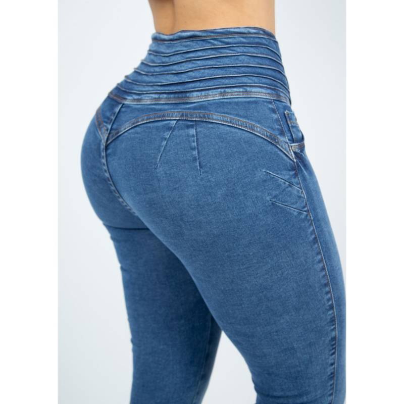 Pantalon Jeans Mujer efecto Push up y Faja Interna modelo Retro