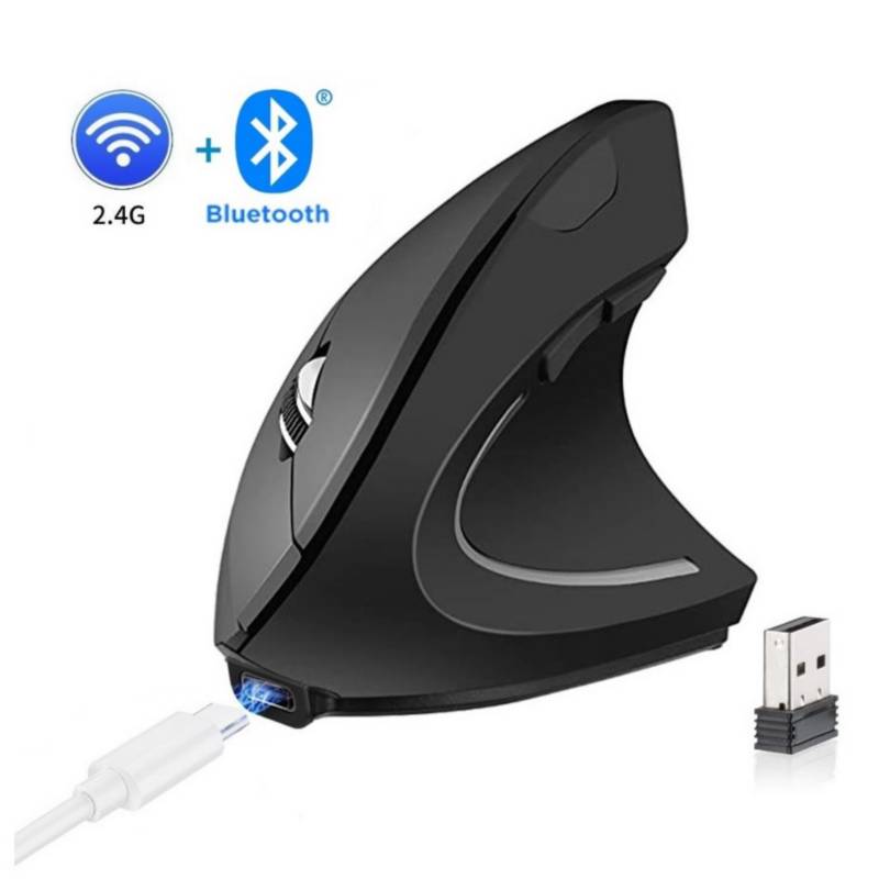 Mouse Vertical Recargable Bluetooth Dual Ergonomico Inalambrico GAMER OEM