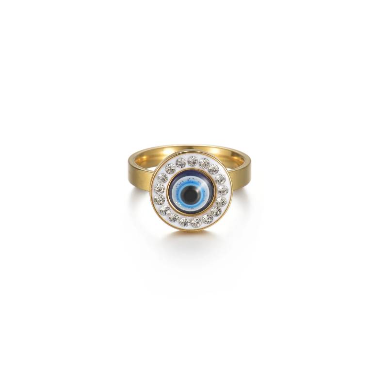 Anillo de acero inoxidable para mujer Ojos turco -talla 17 GENERICO