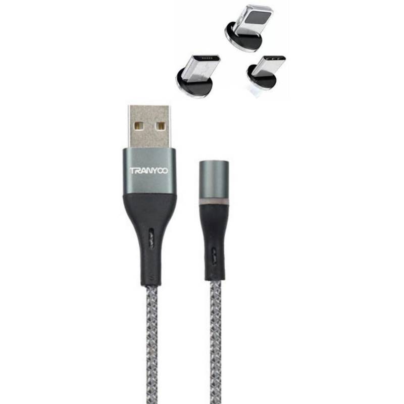 Cable USB Magnético de Carga 3 en 1 Tipo C Micro Usb Iphone Lightning  GENERICO