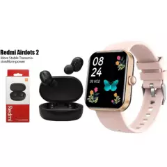 XIAOMI - Smartwatch F16-Rosa reloj inteligente deportivo+Xiaomi Redmi AirDots2