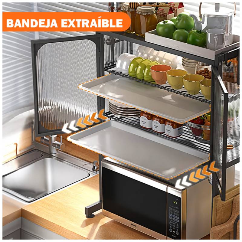 Ripley - RACK ORGANIZADOR DE PLATOS + ORGANIZADOR DE MICROONDAS 2NL